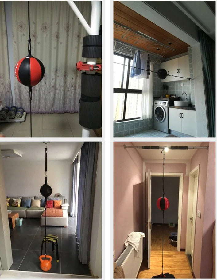Punching Speed Ball with Elastic Rope Hanging Boxing Ball Reflex Pear Dodge Ball Suspension System